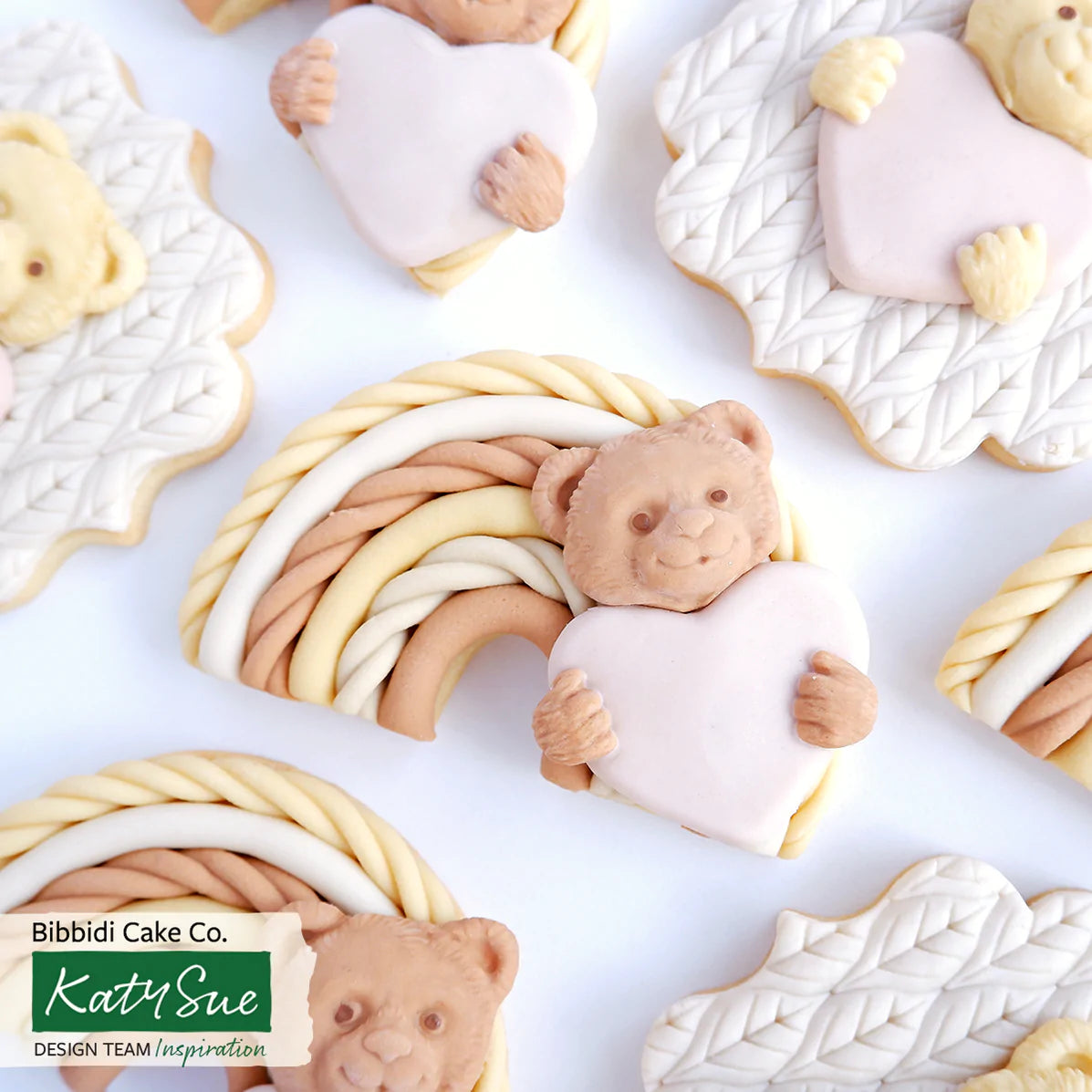 Silicone Mould Teddy + Heart Silicone Mould Katty Sue