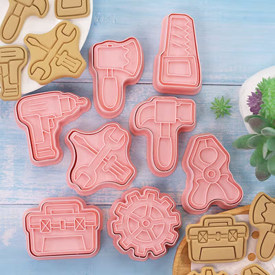 8pcs Gear & Toolbox Wrench Cookie Cutter Set