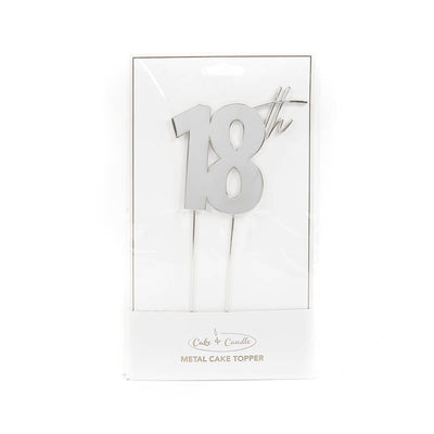 Cake Topper 18th Metal Cake Silver