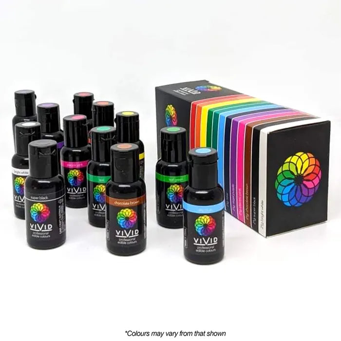 Food Colour Vivid 12 Pack Gel Colour (12 x 21g)