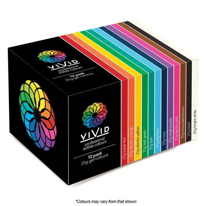 Food Colour Vivid 12 Pack Gel Colour (12 x 21g)