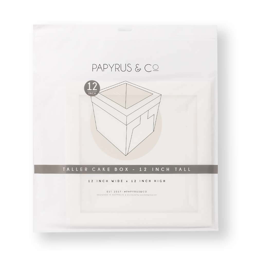 Papyrus & Co 12" Tall Square Cake Box with Top Window
