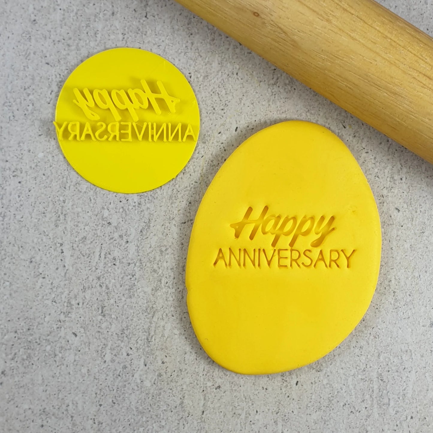 Cookie Stamp Happy Anniversary Embosser 60mm