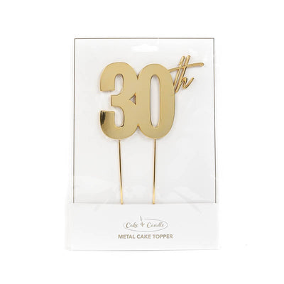 Cake Topper 30th Metal Cake Gold