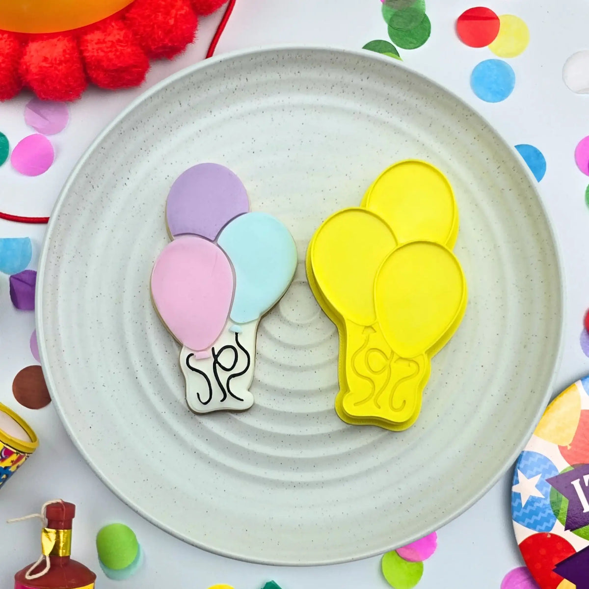 Cookie Cutter 3 Balloons Cutter and Embosser Stamp