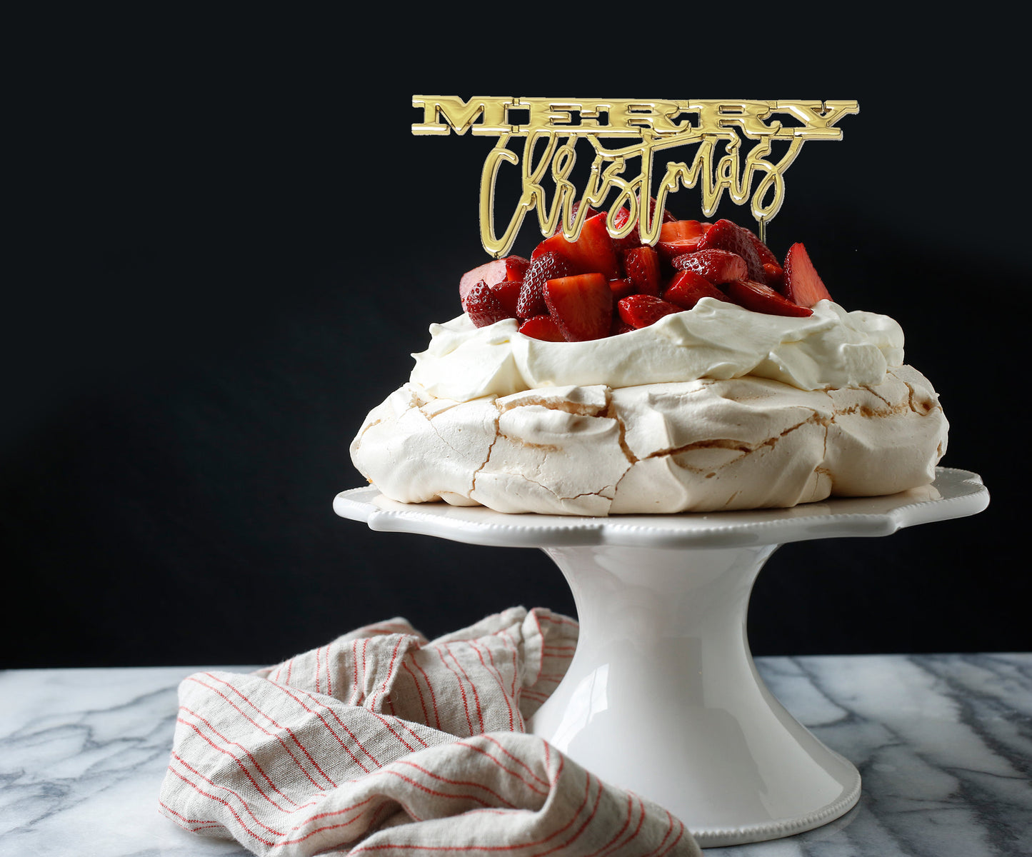 GOLD Plated Cake Topper - MERRY CHRISTMAS