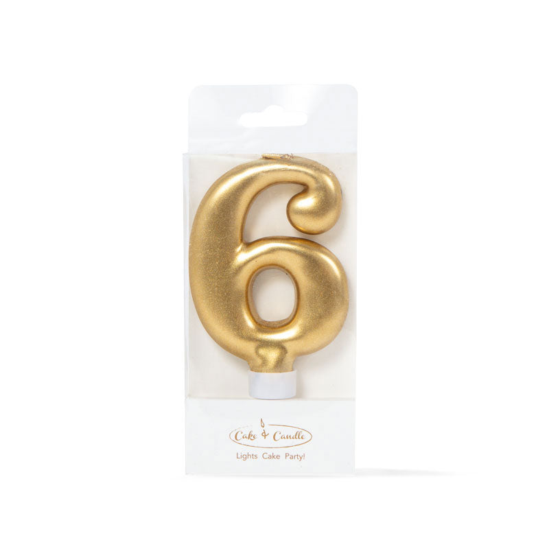 GOLD Candle - NUMBER 6