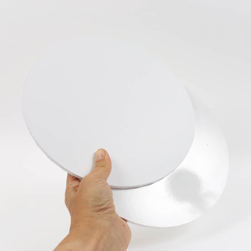 CAKE BOARD MATTE WHITE 12" ROUND MASONITE (10 pack)
