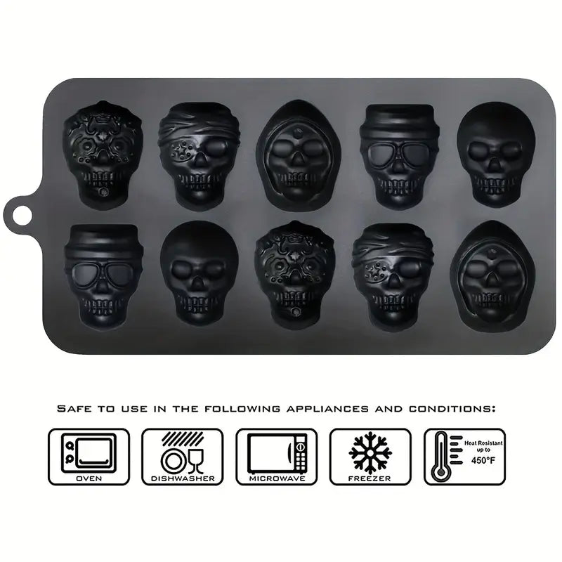 Silicone Skull Chocolate Mold Set (10 CAV)
