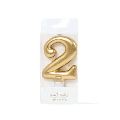 Number 2 | Candle | Gold | Single