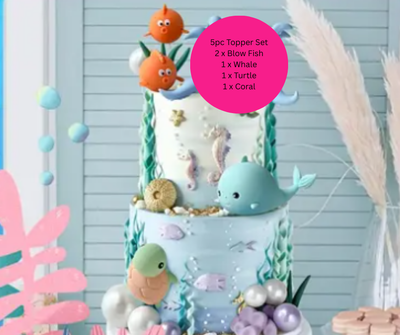 Ocean Animal Cake Toppers Decoration 5PC