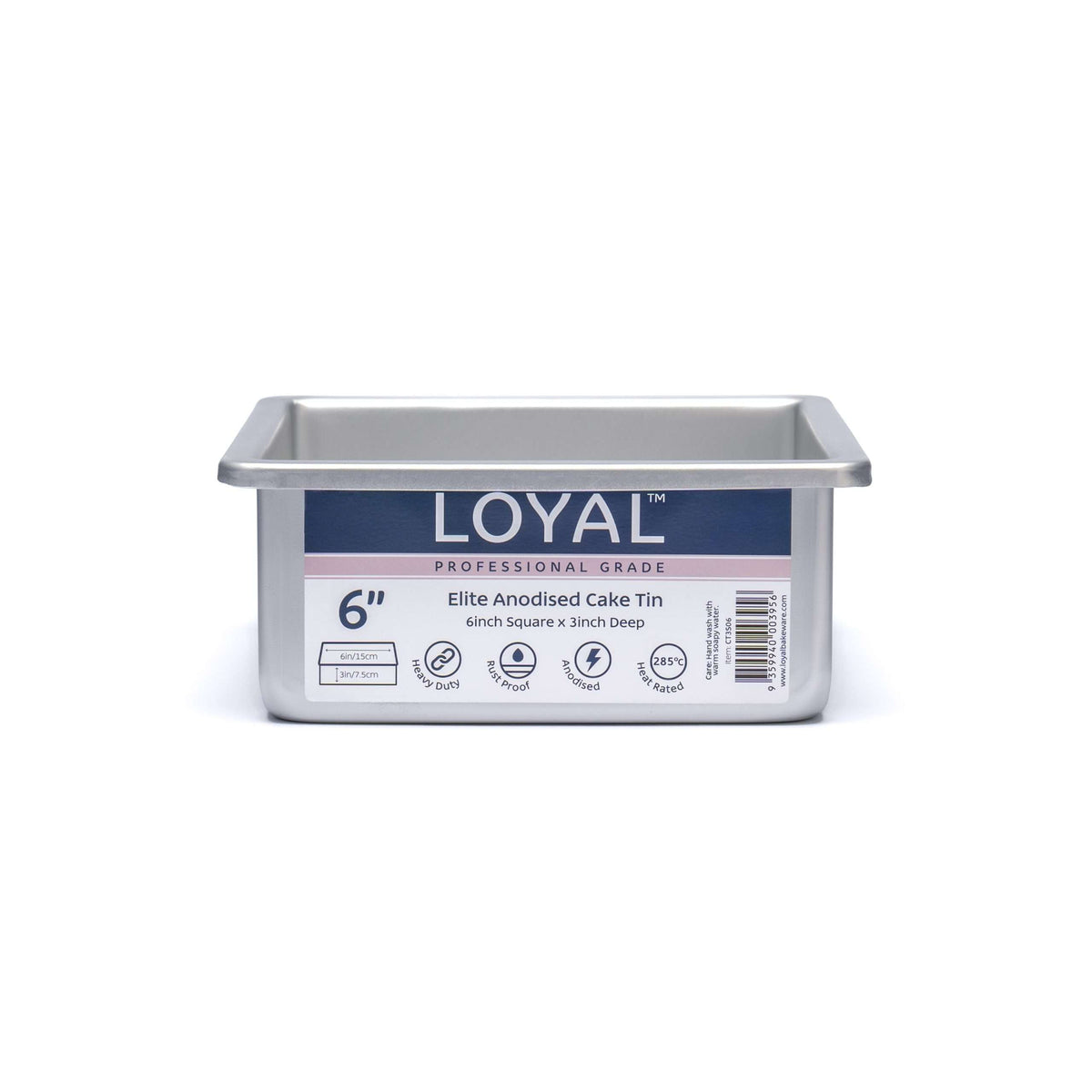 LOYAL CAKE TIN Elite Anodised Cake Tin Square (6in)