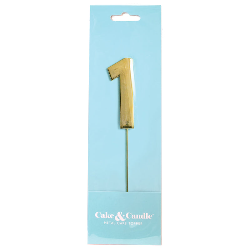 Cake Topper Bold Gold Number 1