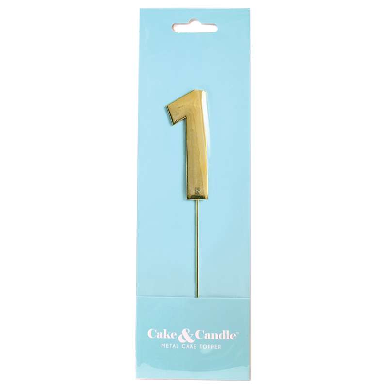 Cake Topper Bold Gold Number 1