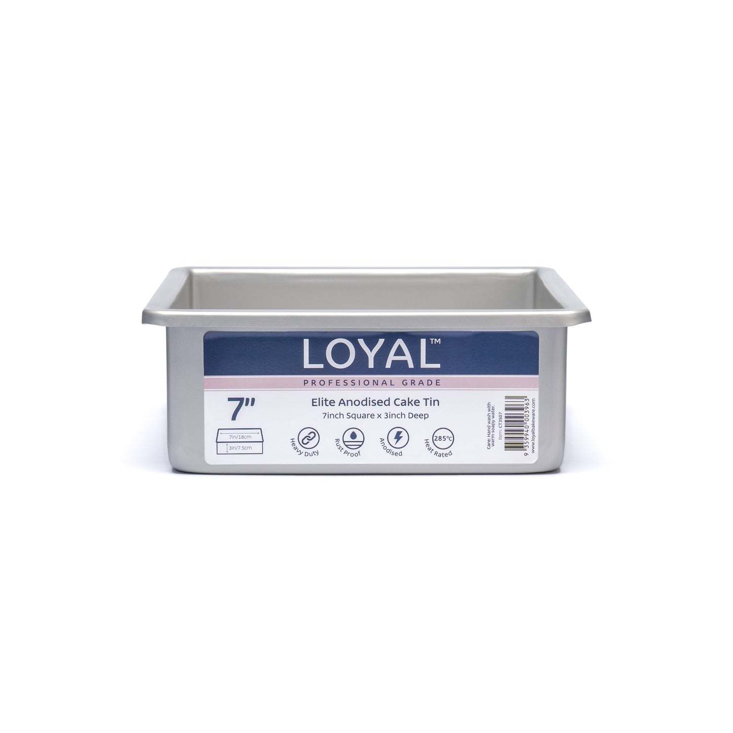 CAKE TIN LOYAL Elite Anodised Cake Tin Square (7in)