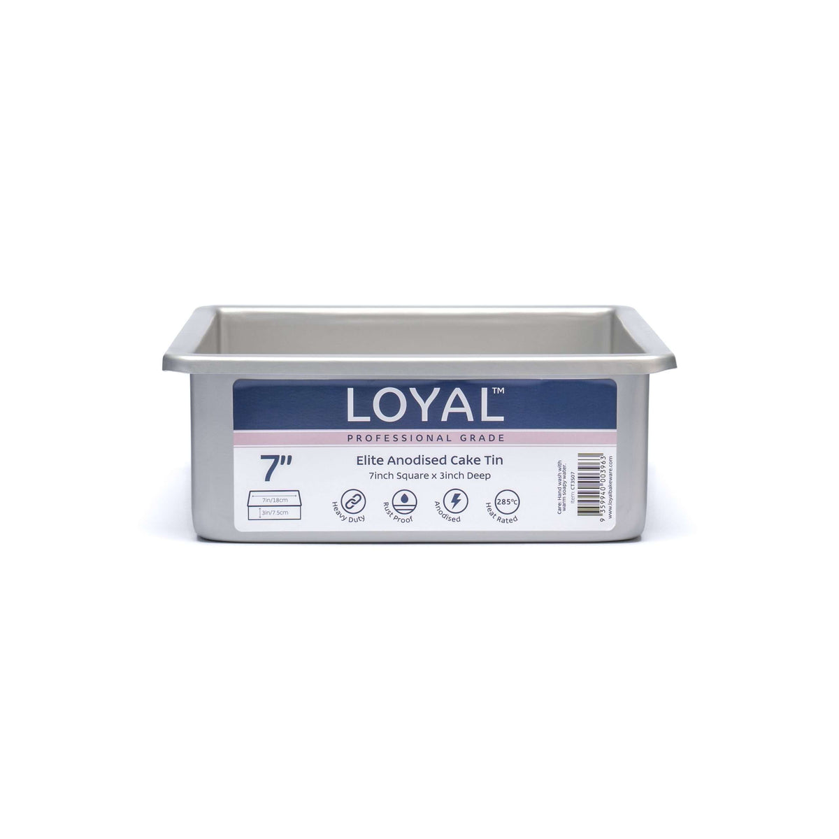 LOYAL CAKE TIN Elite Anodised Cake Tin Square (7in)