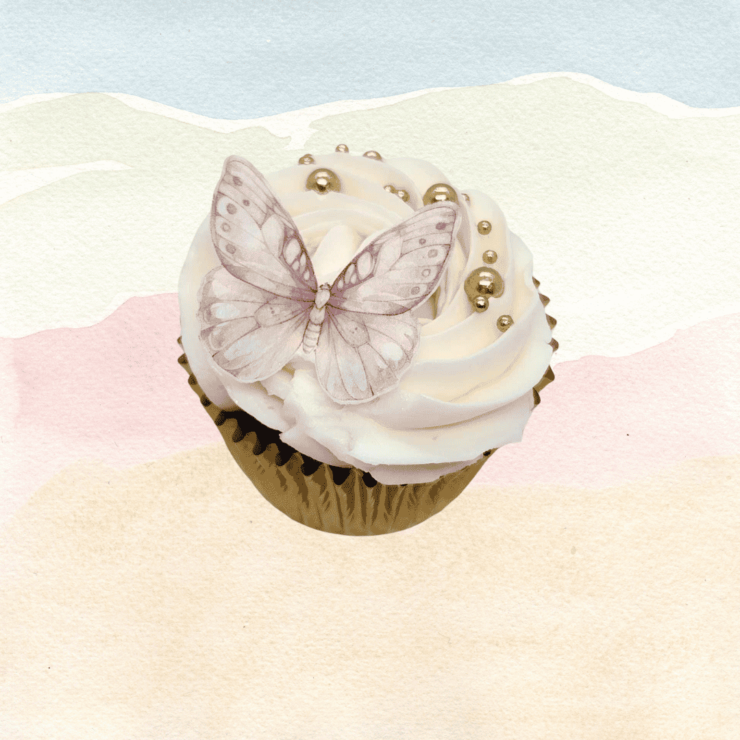 Wafer Butterflies 15 pack Rainbow Pink