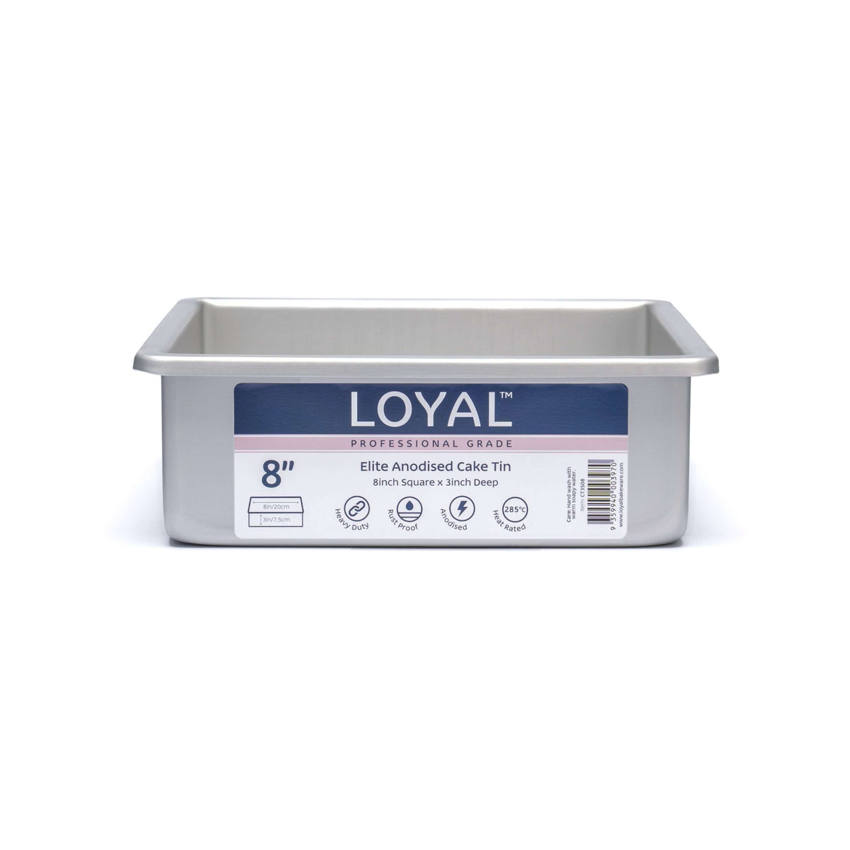 LOYAL CAKE TIN Elite Anodised Cake Tin Square (8in)