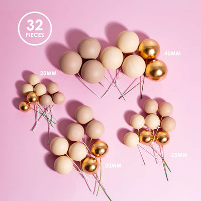 SPRINKS CHAMPAGNE GOLD Cake Ball Toppers (32 Piece)