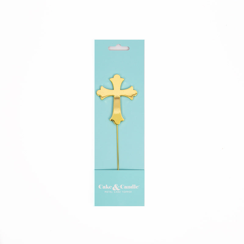 Cake Topper Cross Gold Plated