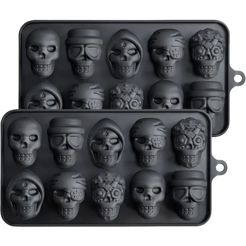 Silicone Skull Chocolate Mold Set (10 CAV)