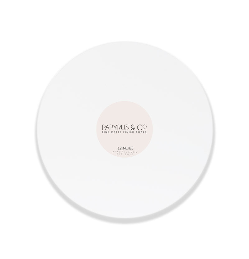 CAKE BOARD MATTE WHITE 12" ROUND MASONITE (10 pack)