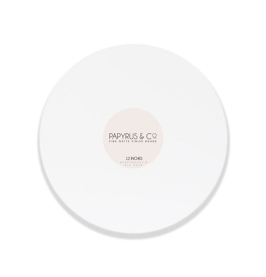 CAKE BOARD MATTE WHITE 12" ROUND MASONITE (10 pack)