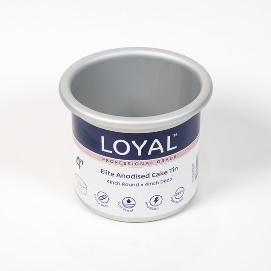Cake Tin 4" Round LOYAL Elite Anodised 4" Deep