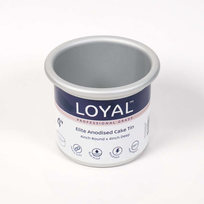LOYAL Cake Tin 4" Round Elite Anodised 4" Deep