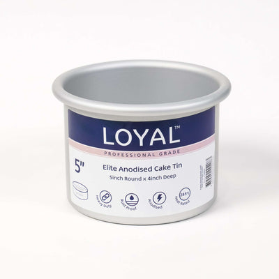 LOYAL Cake Tin 5" Round Elite Anodised 4" Deep