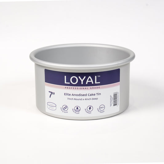 Cake Tin 7" Round LOYAL Elite Anodised 4" Deep