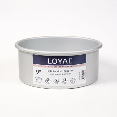 LOYAL Cake Tin 9" Round Elite Anodised 4" Deep