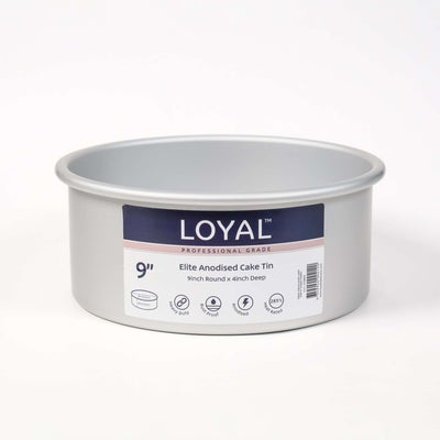 LOYAL Cake Tin 9" Round Elite Anodised 4" Deep