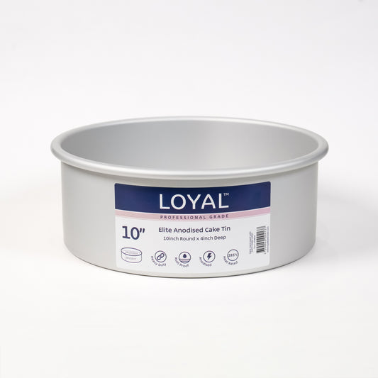 Cake Tin 10" Round LOYAL Elite Anodised 4" Deep