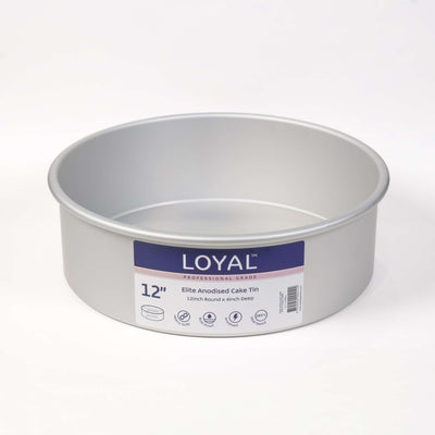 LOYAL Cake Tin 12" Round Elite Anodised 4" Deep