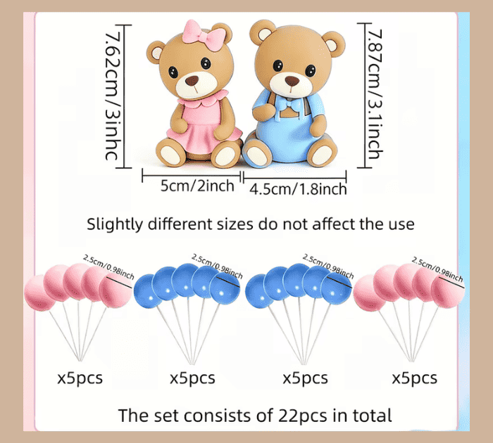 Teddy Bears with Balloons 22PC Set