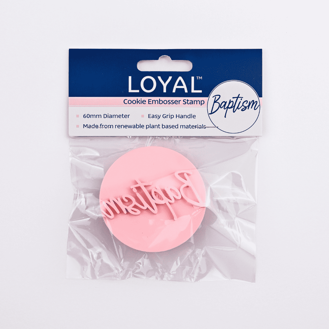 LOYAL Cookie Stamp Loyal Baptism with Handle