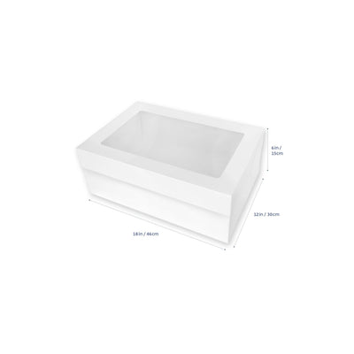 LOYAL 12" x 18" Rectangular White Cake Box (6" Tall)