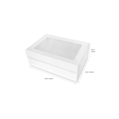 LOYAL 12" x 18" Rectangular White Cake Box (6" Tall)