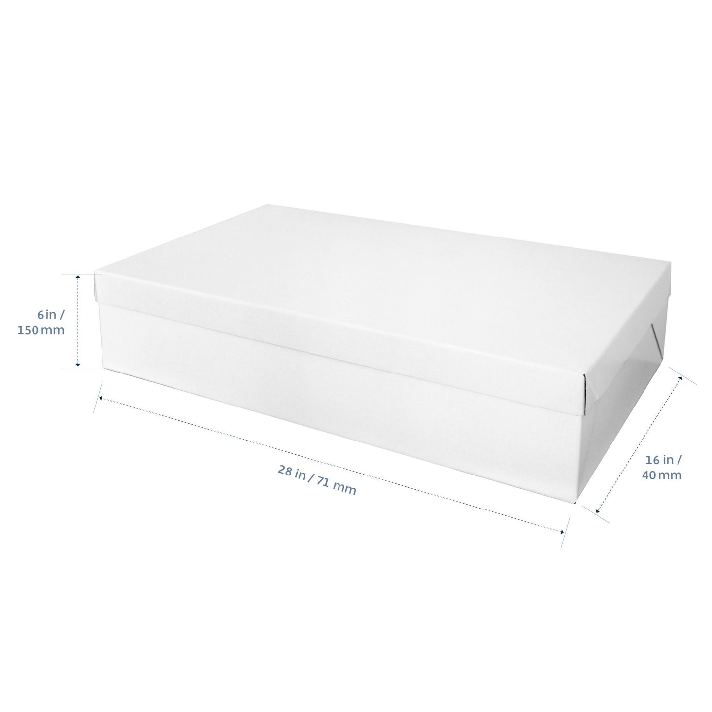 CAKE BOX RECTANGLE FULL SLAB 28x16x6(H)in CAKE BOX+LID