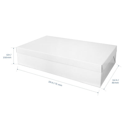 LOYAL White Rectangular Full Slab 28" x 16" Cake Box & Lid 6" Tall