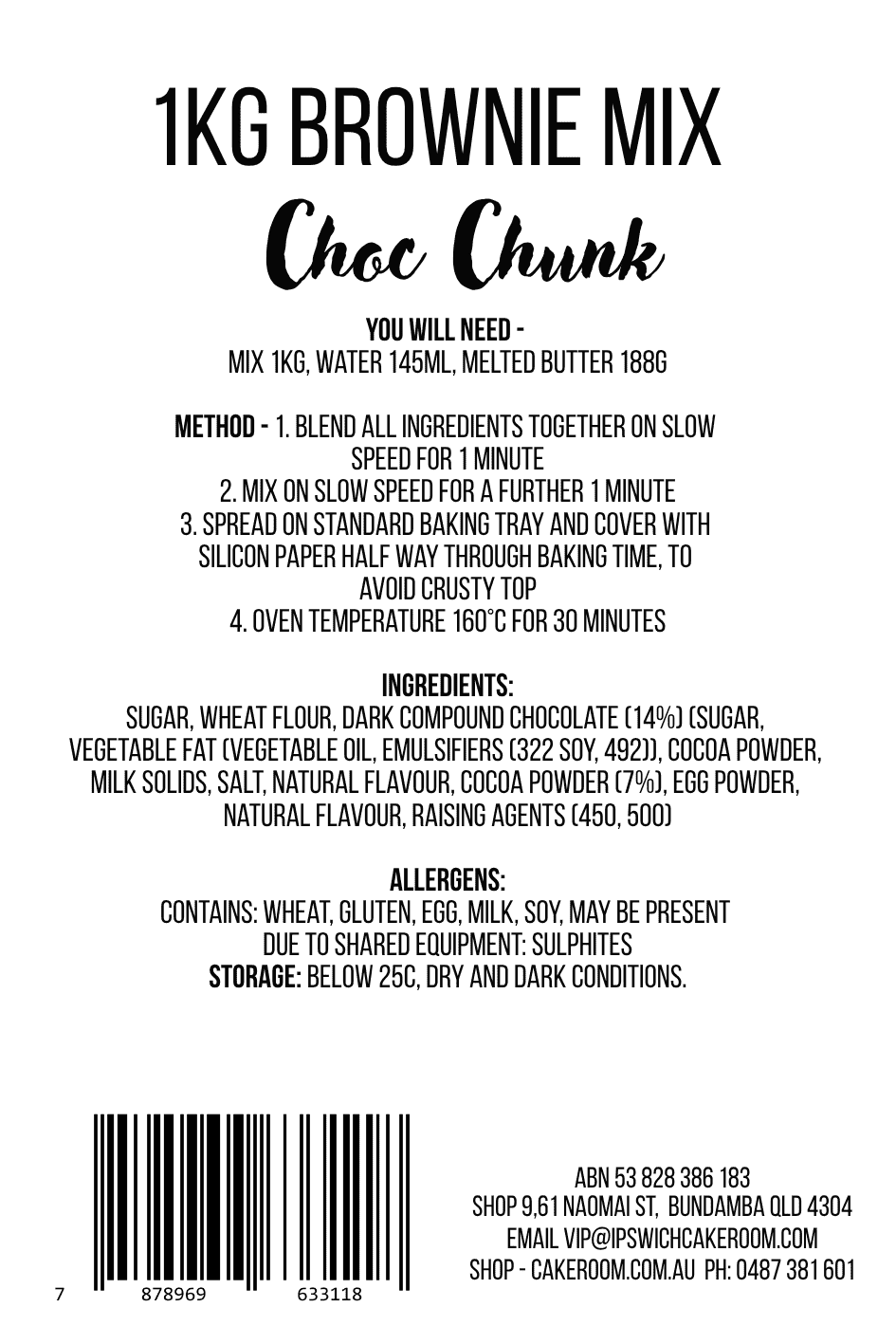 Choc Chunk Brownie Mix