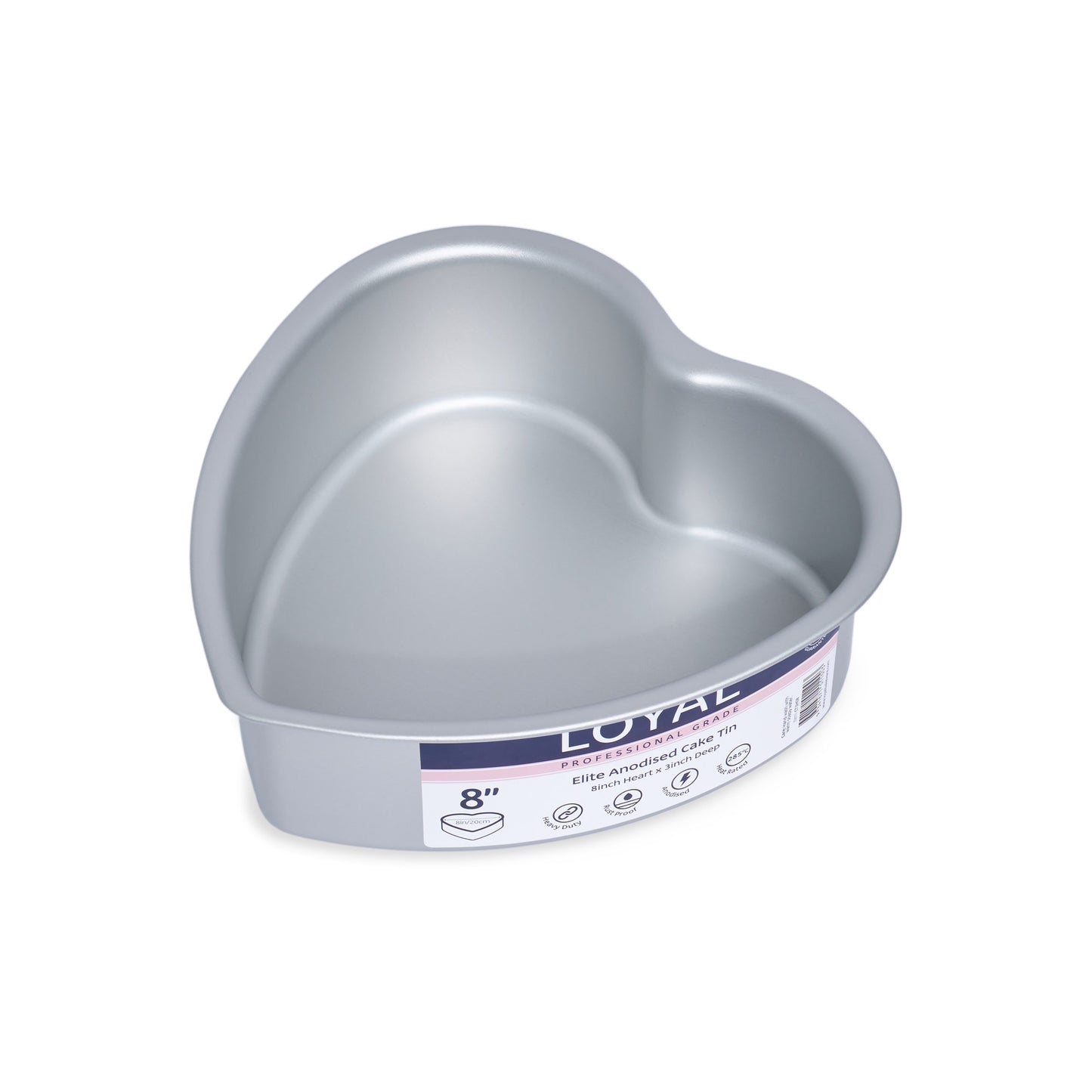 Heart Cake Tin 8" Elite Anodised Loyal