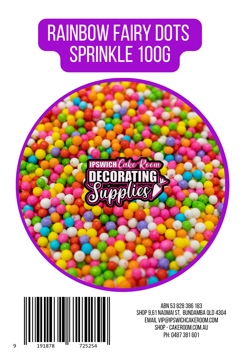 Rainbow Fairy Dots Sprinkles 100g