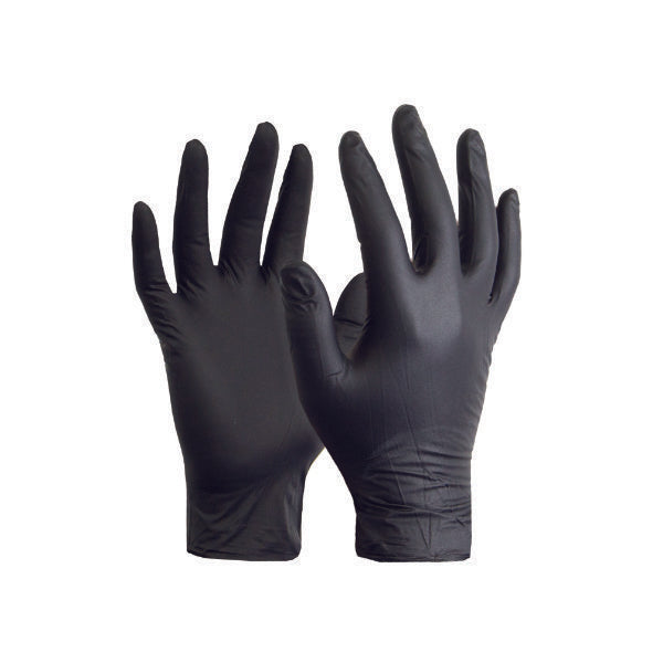 Glove Nitrile Black Medium Powder Free