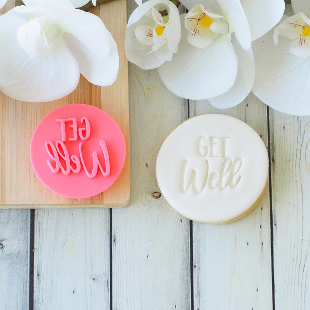 Cookie Stamp Get Well (Fun) Emboss 3D Printed Cookie Stamp