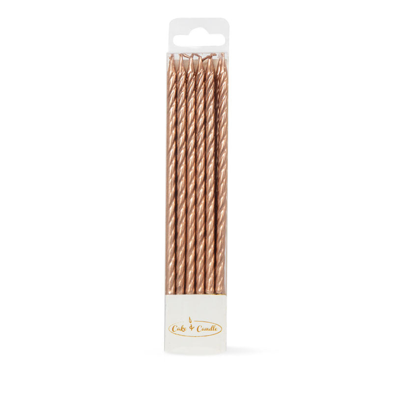Candle Spiral Cake Candles Gold  (Pack of 12)