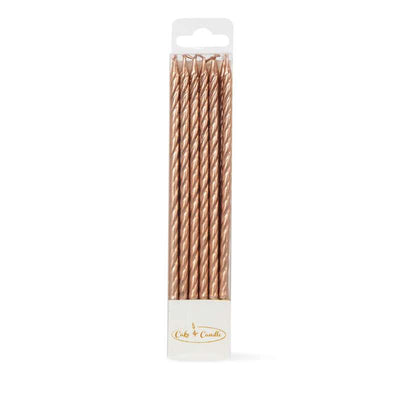 Candle Spiral Cake Candles Gold (Pack of 12)