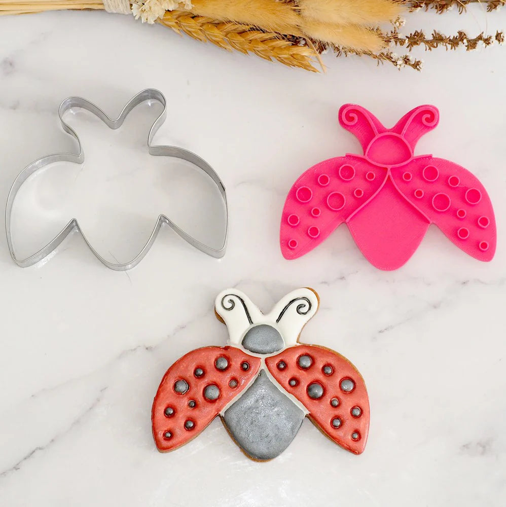 Cookie Stamp Lady Bug (Stamp Set) + Stainless Steel Cookie Cutter