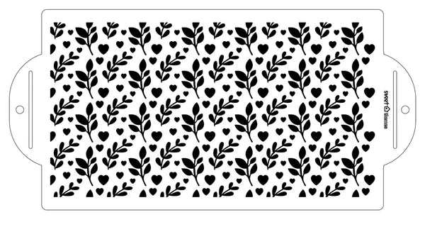 Leafy Heart Cake Stencil